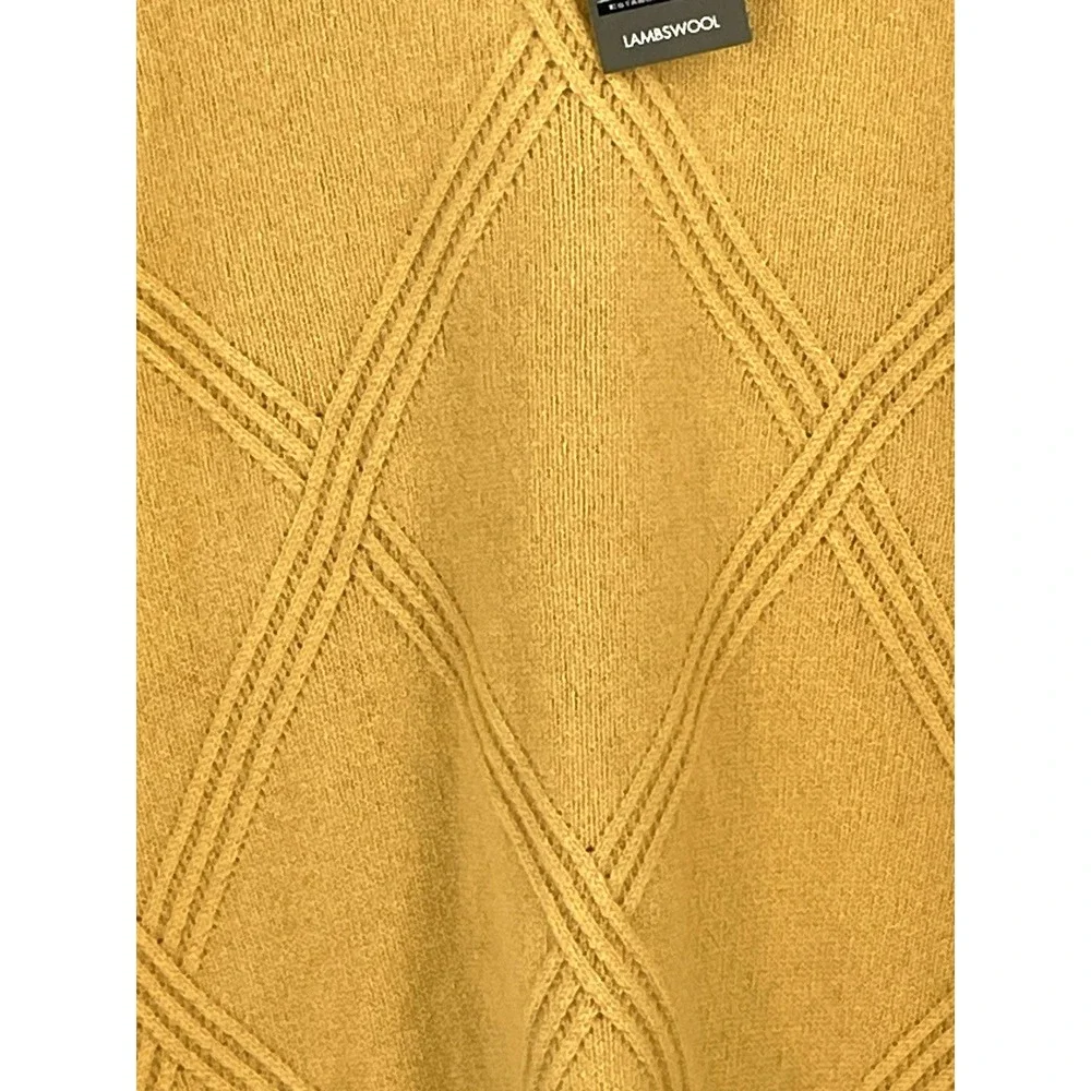NWT Jos A Banks Mens Small‎ Lambs Wool Sweater Gold V-Neck $99